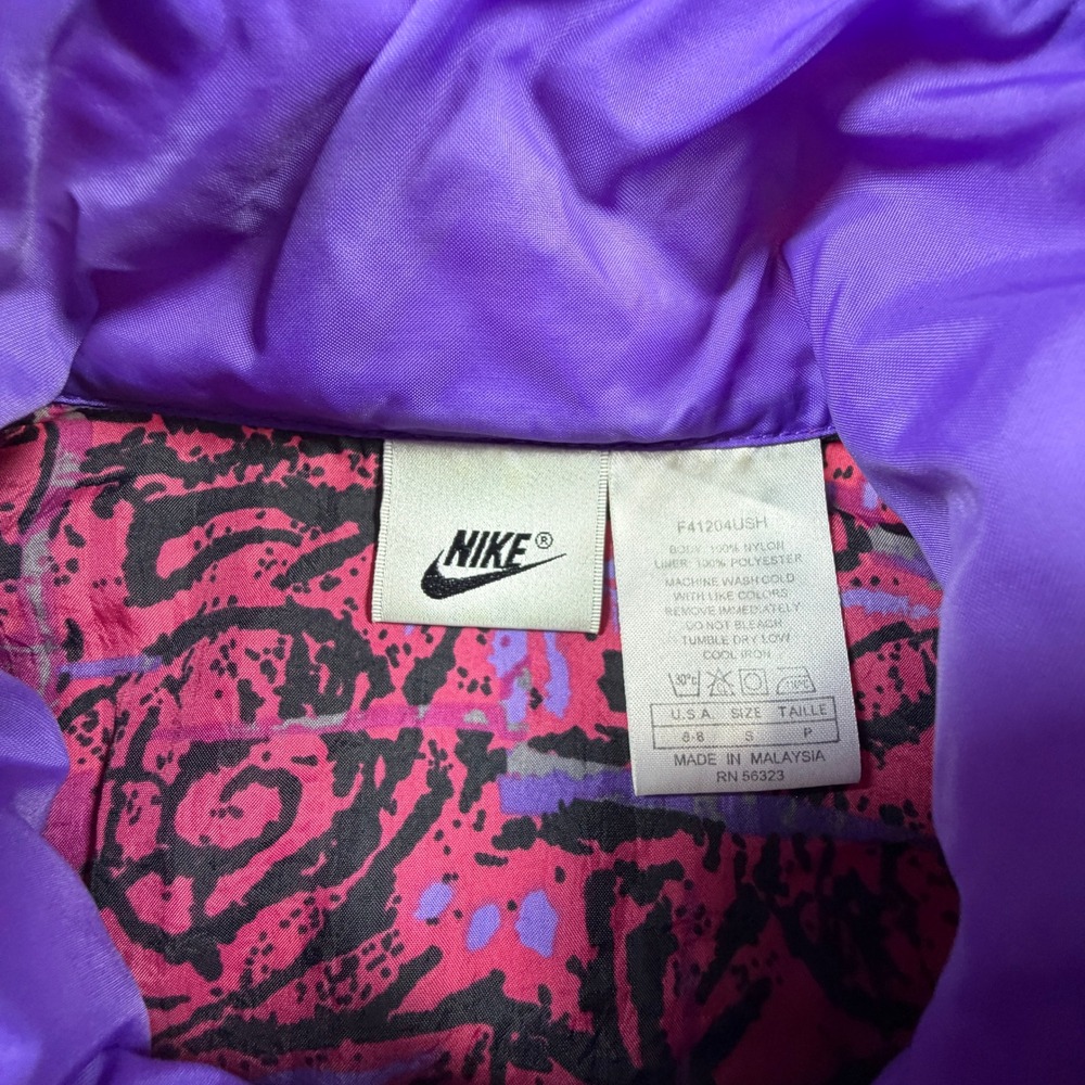 Vintage Nike Windbreaker Jacket Purple Pink Abstract 90s Retro Womens Small - Picture 2 of 14